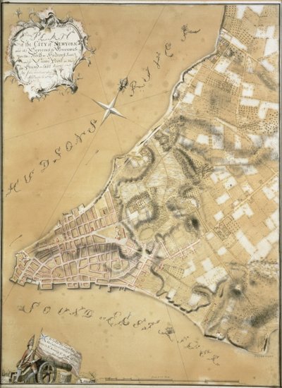 Early Survey of the City of New York and Its Environs to Greenwich, 1766 by John Montresor